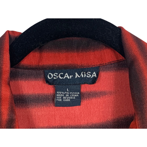 OSCAR MISA Mens Size Large Button-up Shirt Cowboy Sunset Print Rodeo Western - Picture 3 of 6